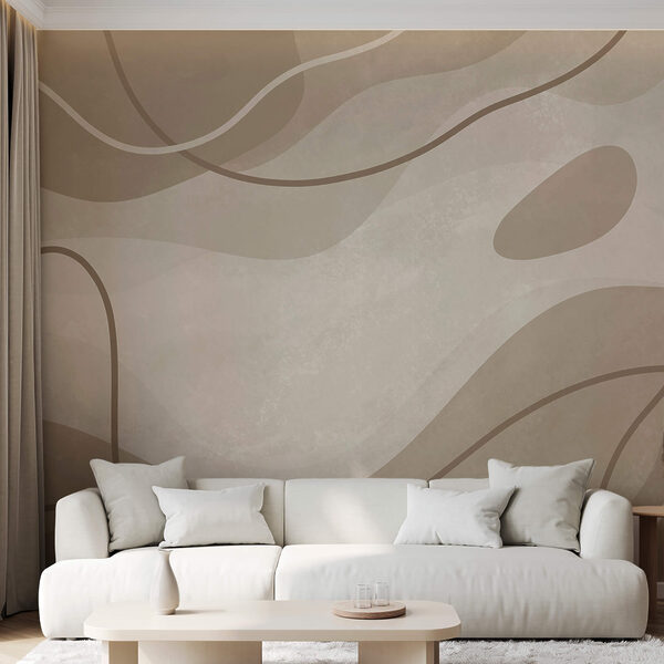 Wall murals Wall murals Beige and white background with lines (SKU: t00397v1)