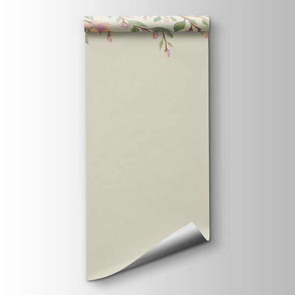 Delicate blooms frame a soft background