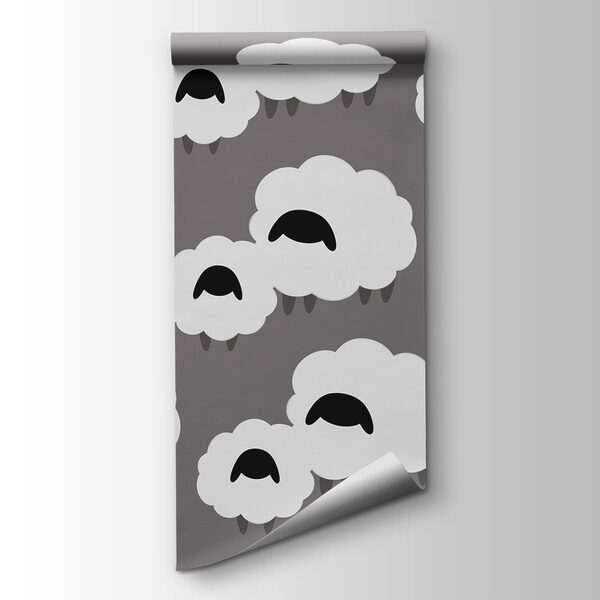 Group of white clouds with black sheep