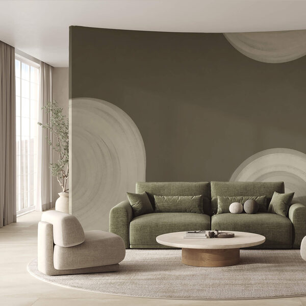 Wall murals Wall murals White swirly object on a brown background (SKU: t00442)