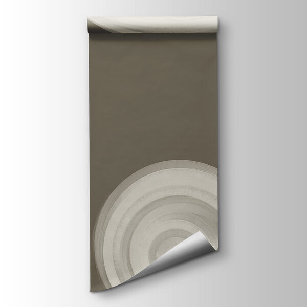 White swirly object on a brown background