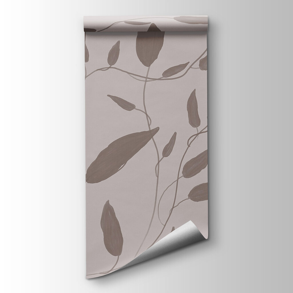 Drawing of leaves on a white background