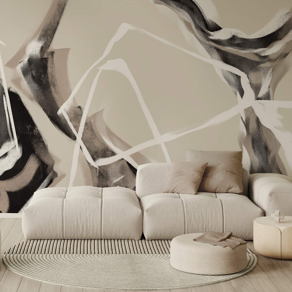 Wall murals Wall murals Layered lines in soft tones (SKU: t00447)
