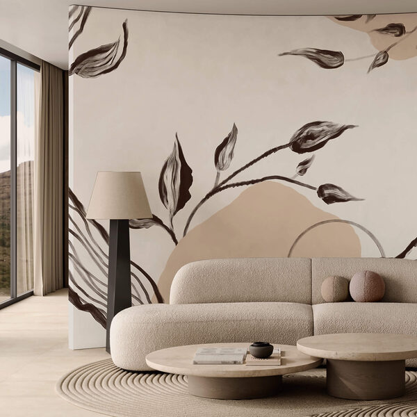 Elegant flowing lines with natural elements