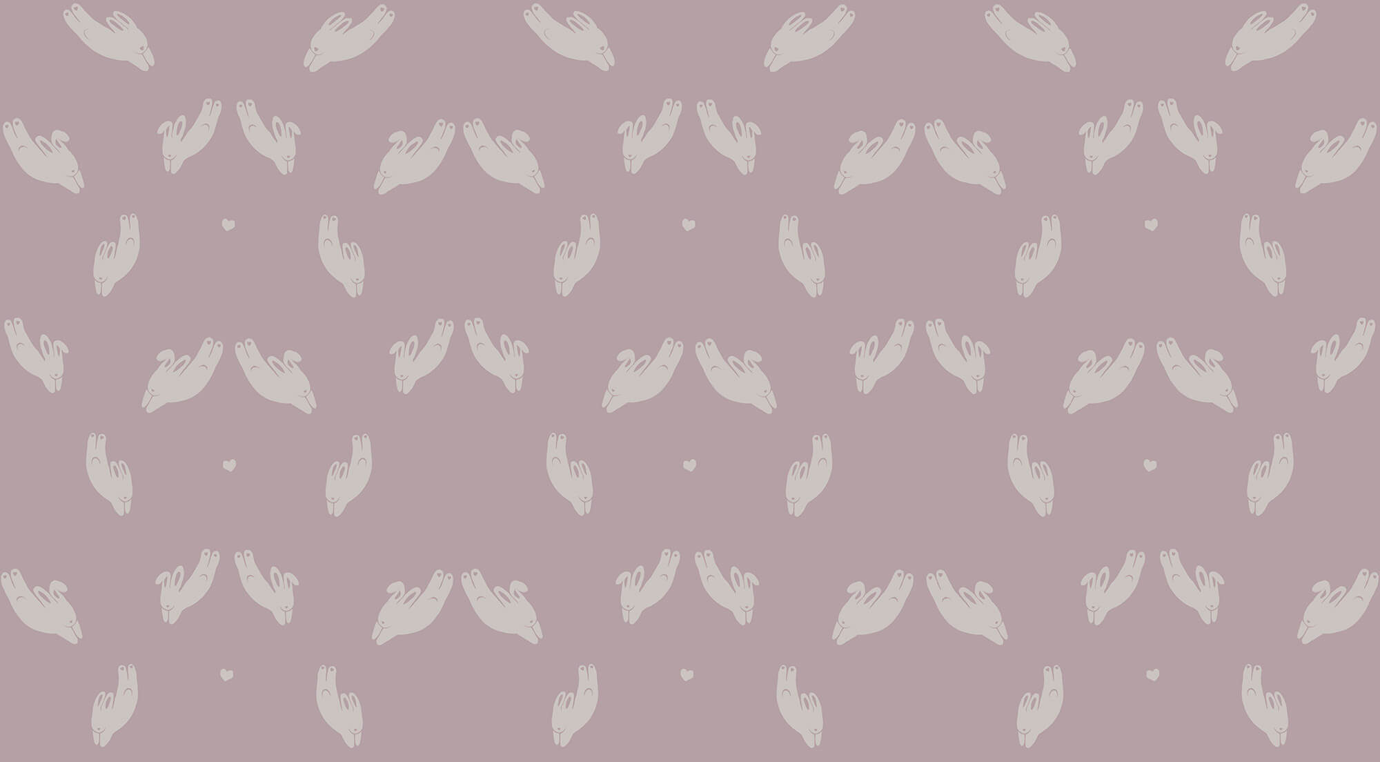 Pattern of rabbits on a purple background