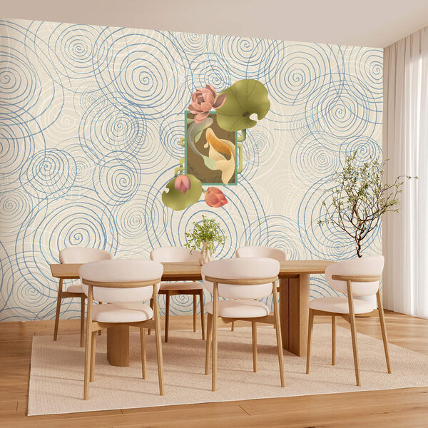 Wall murals Wall murals Pattern of spirals and flowers (SKU: t00522)