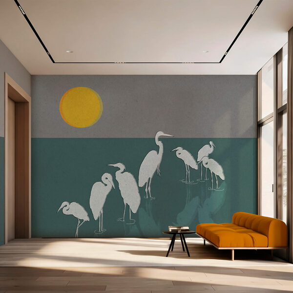 Wall murals Wall murals Group of birds standing in water (SKU: t00535)