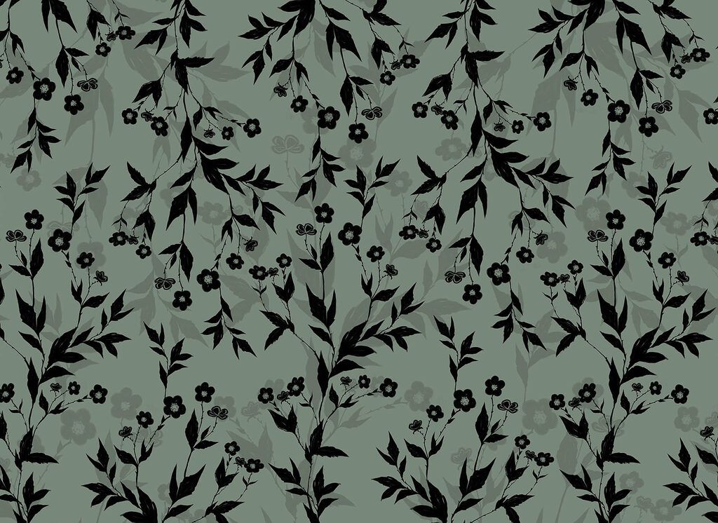Black and white floral pattern