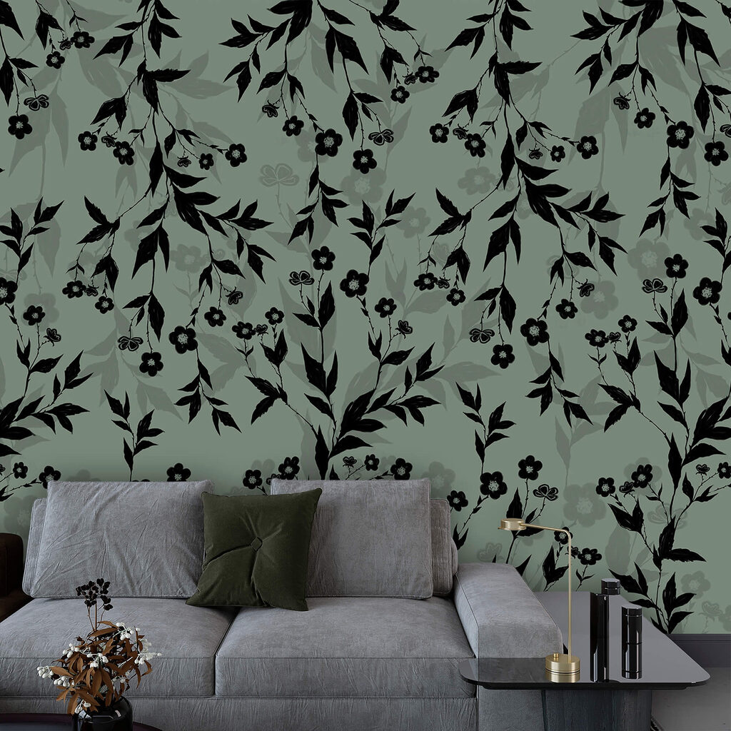 Black and white floral pattern