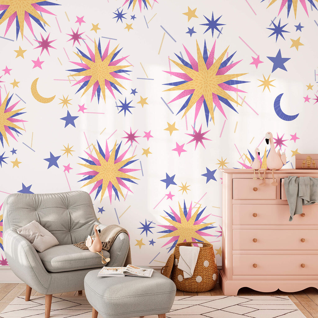 Pattern of stars and moon