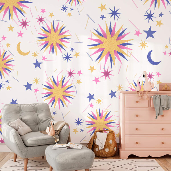 Pattern of stars and moon