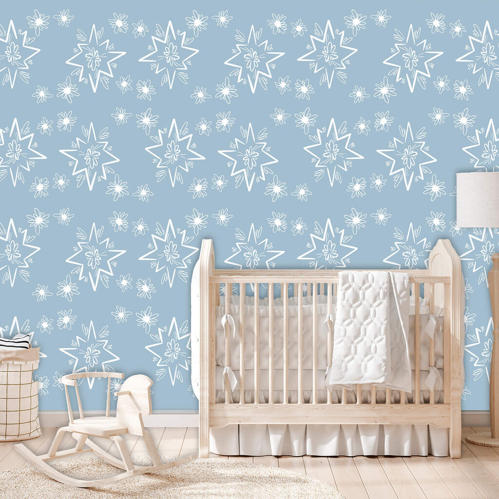 Blue background with white stars