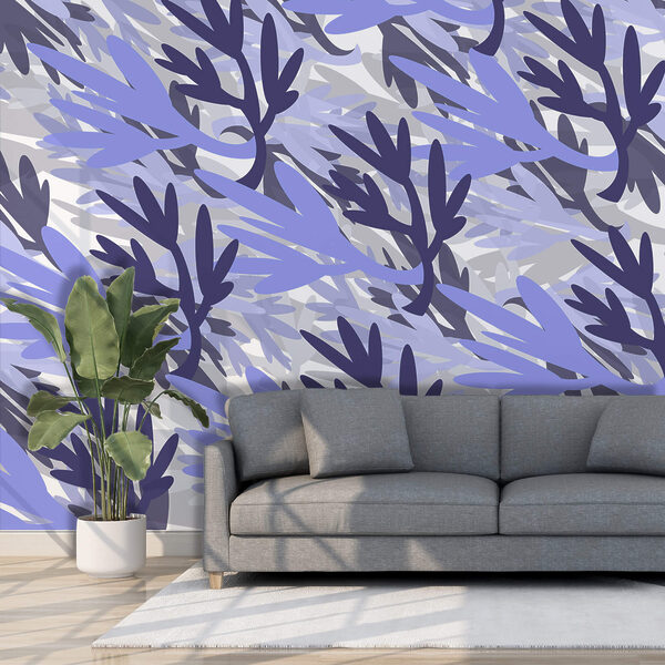 Pattern of blue and purple leaves