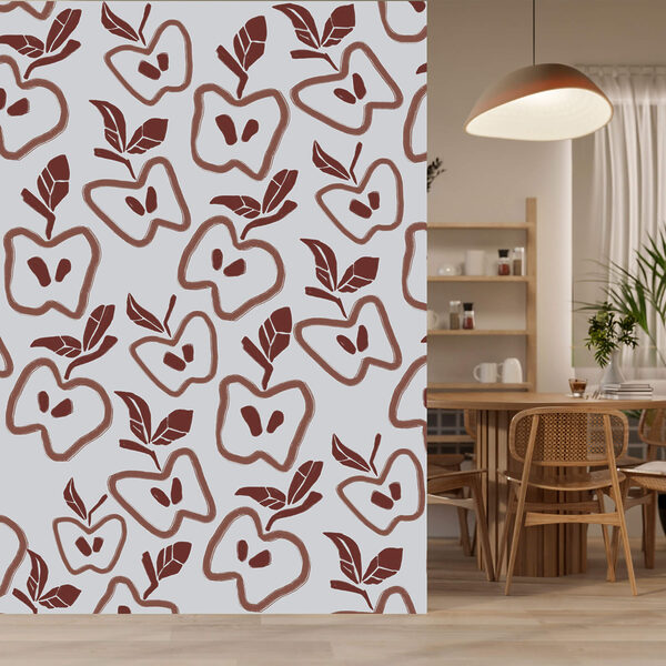 Wall murals Wall murals Pattern of apples and leaves (SKU: t00458)