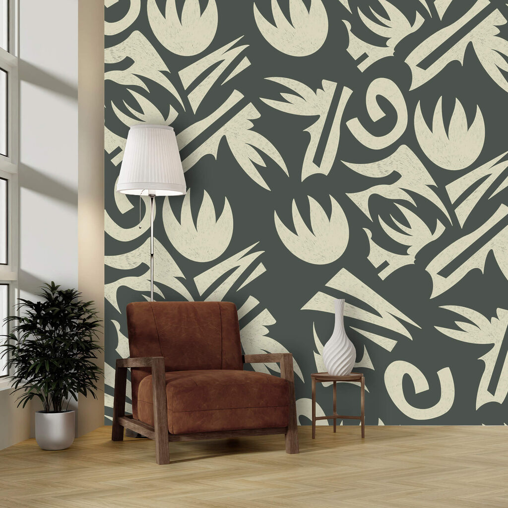 Pattern of white and gray leaves