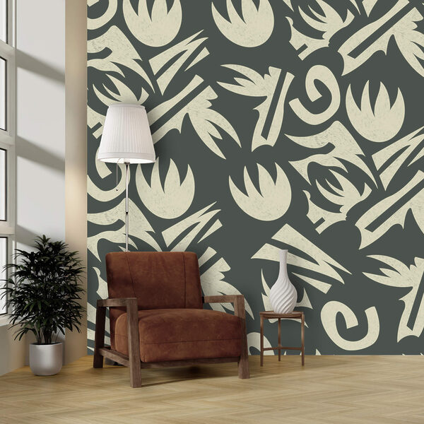 Pattern of white and gray leaves