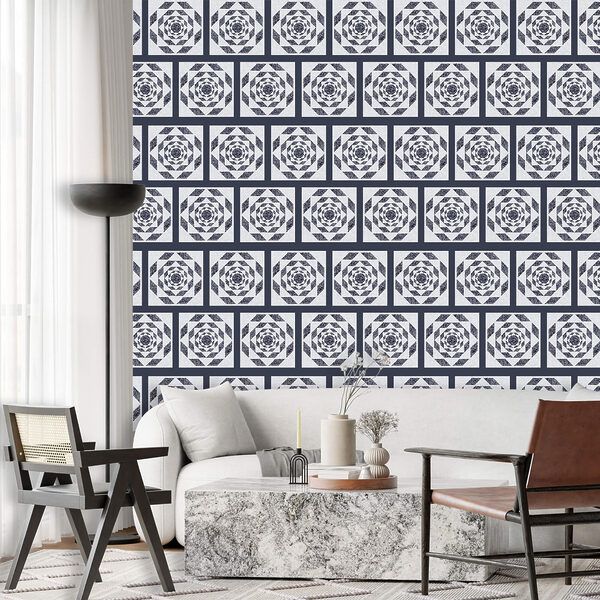 Wall murals Wall murals Pattern of squares and a pattern of a flower (SKU: t00480)