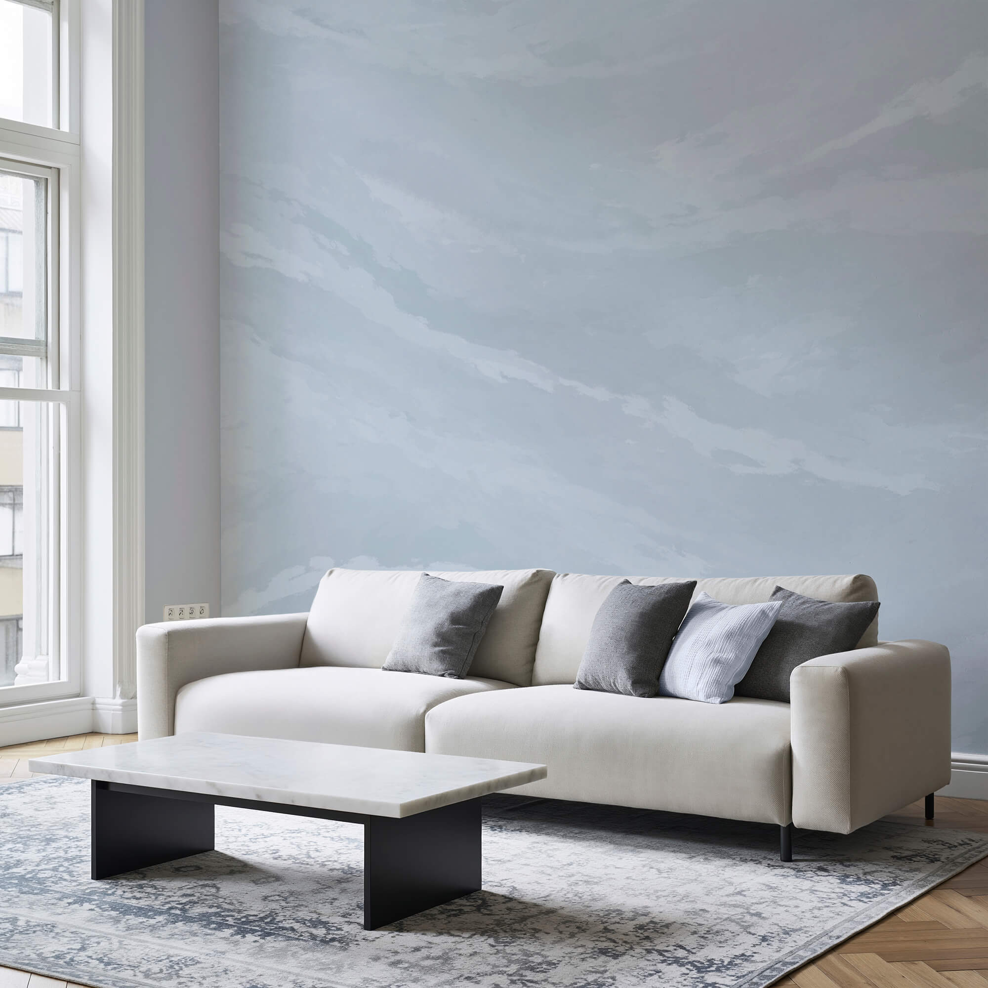 White and grey background