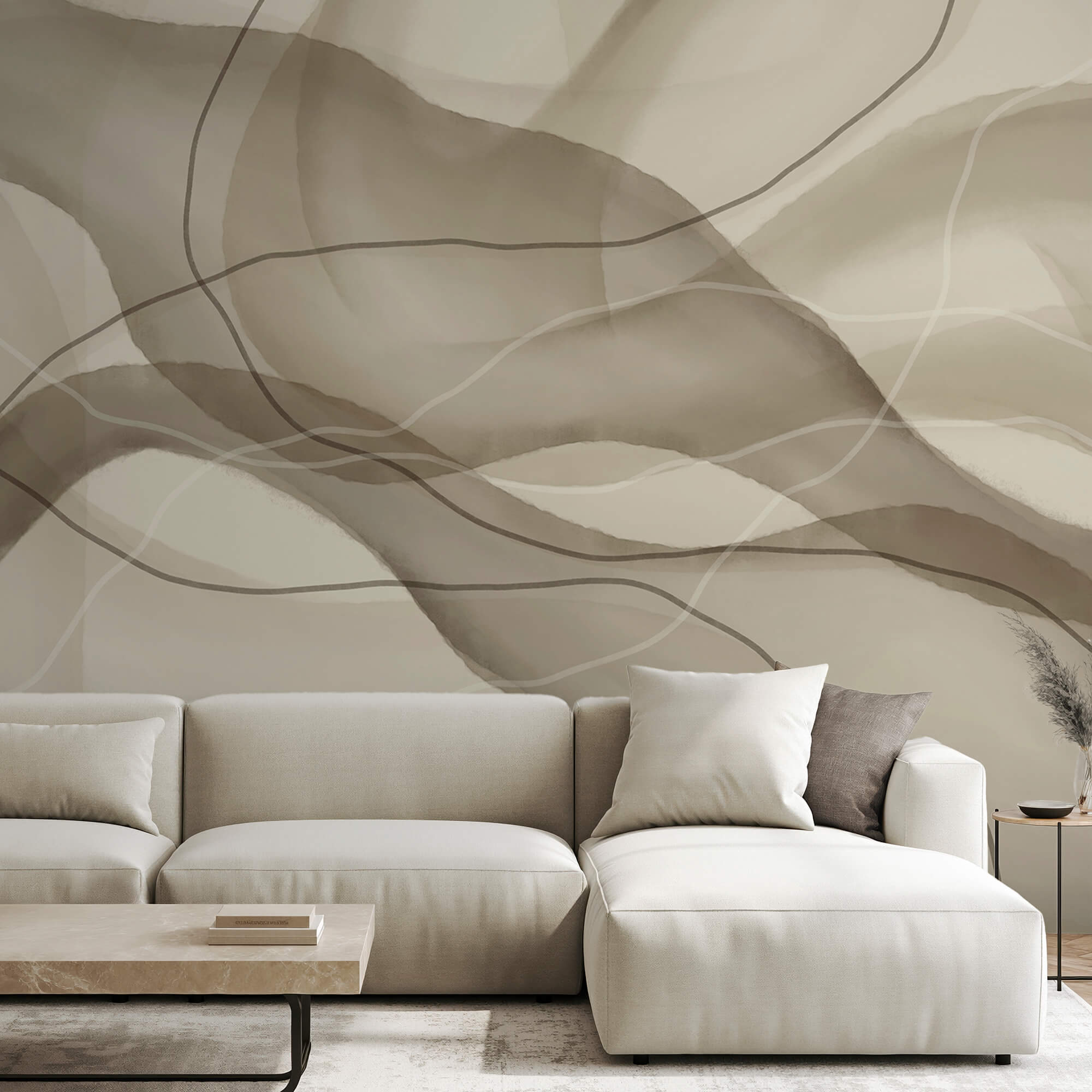 Serene waves in soft earth tones