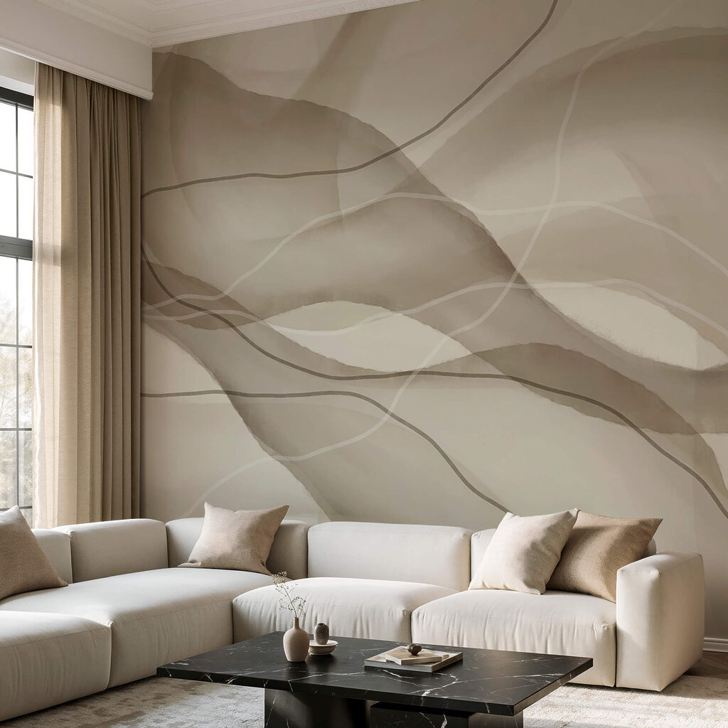 Serene waves in soft earth tones