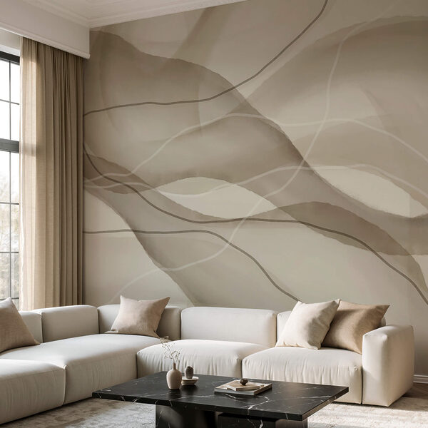 Serene waves in soft earth tones