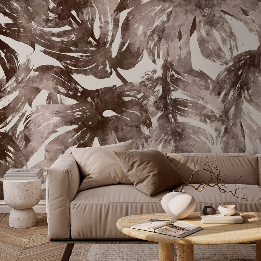 - Abstract foliage in earthy tones