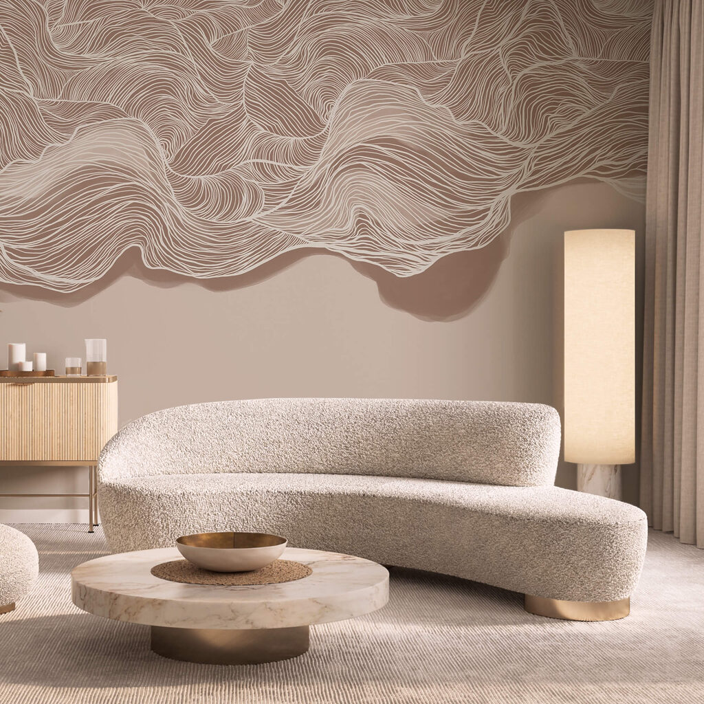 Brown and white wavy pattern