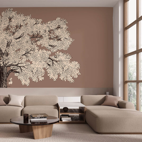 Wall murals Wall murals Tree with white flowers (SKU: t00510)