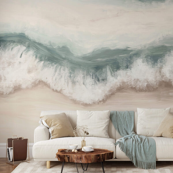 Wall murals Wall murals Wave crashing on a beach (SKU: t00511)