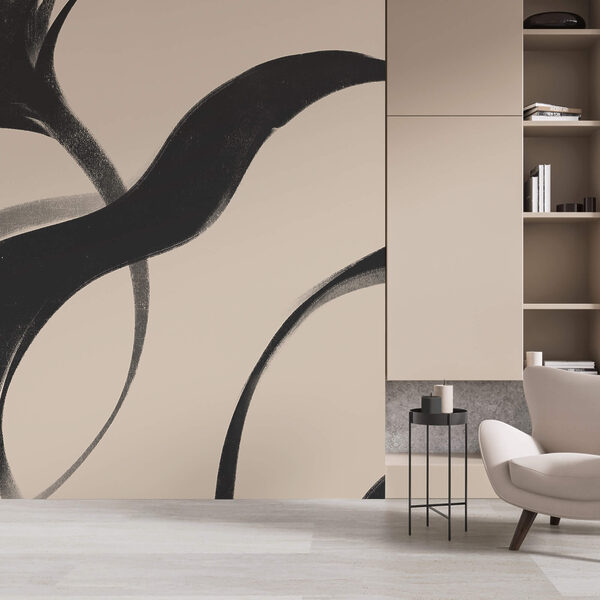 Wall murals Wall murals Black and white image of waves (SKU: t00512)