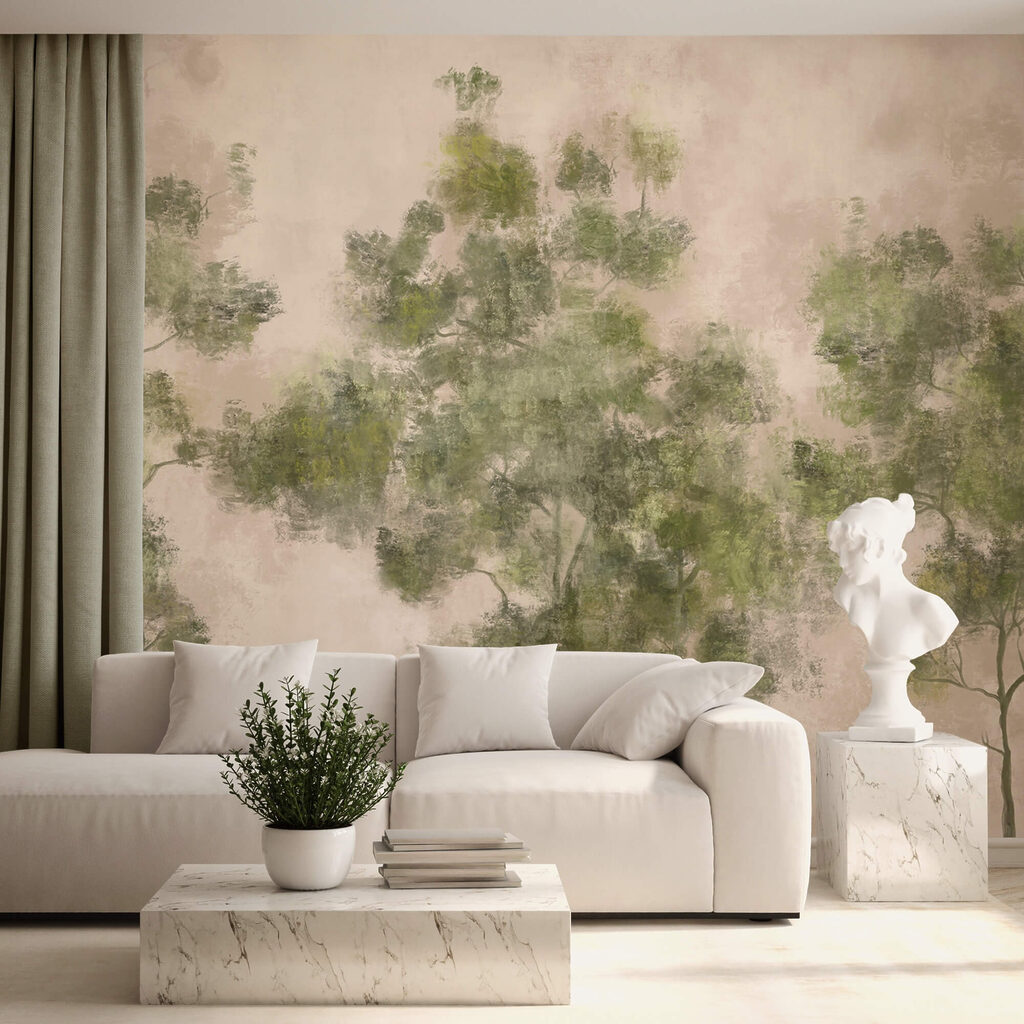 Group of trees with green leaves Group of trees with green leaves