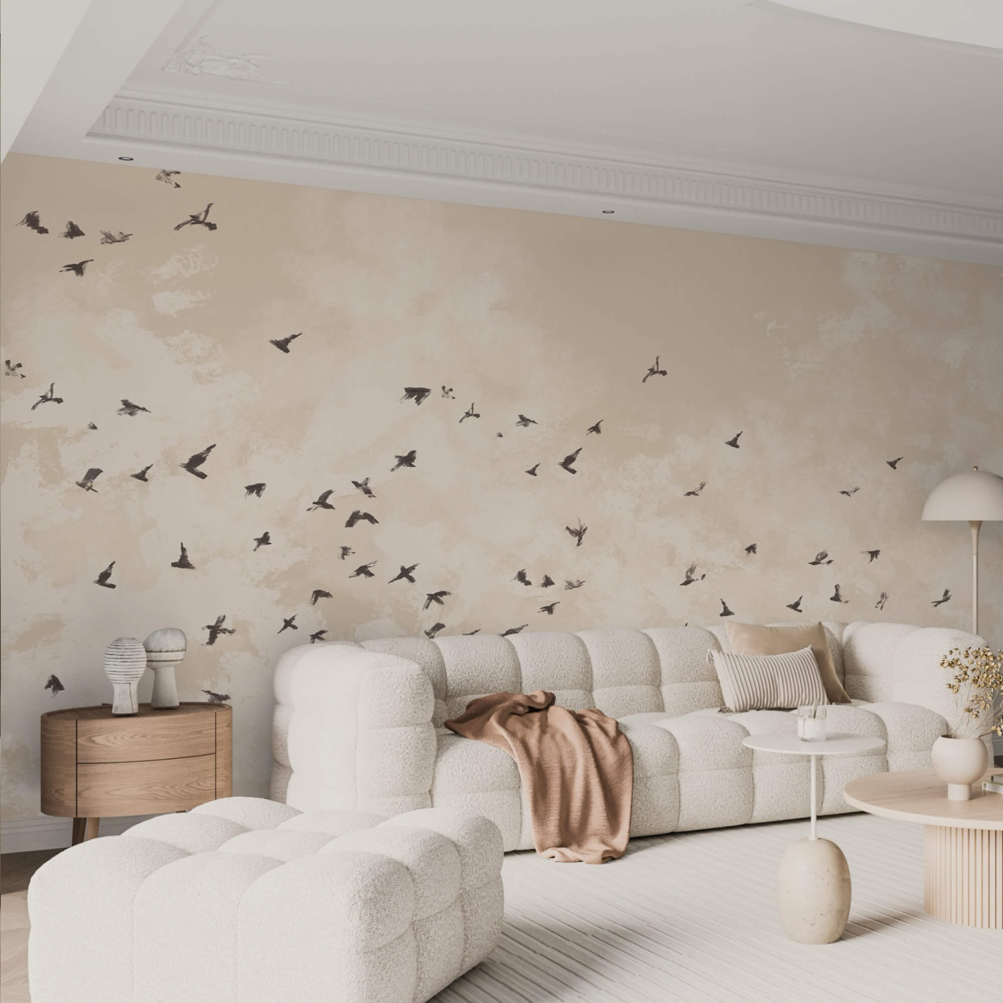 Flock of birds in the sky