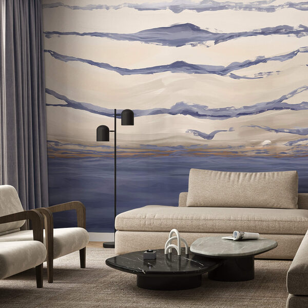 Wall murals Wall murals Water with waves and birds flying (SKU: t00545)