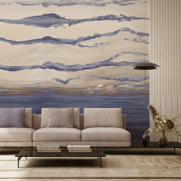 Water with waves and birds flying Water with waves and birds flying