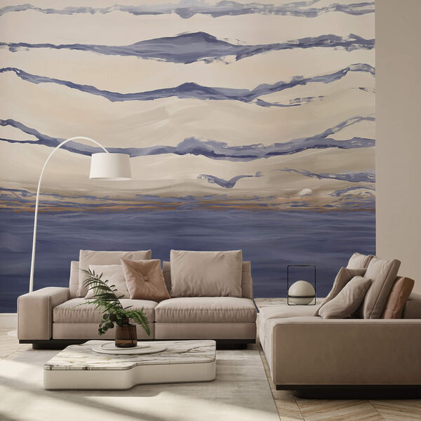 Water with waves and birds flying Water with waves and birds flying