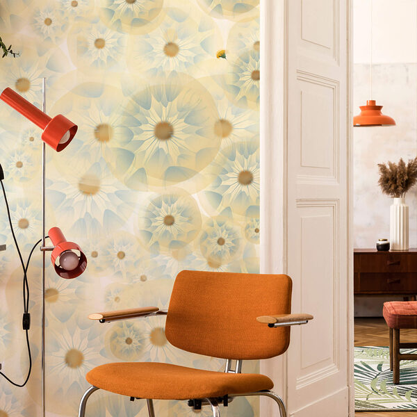 Wall murals Wall murals Group of flowers with yellow and blue colors (SKU: t00564)