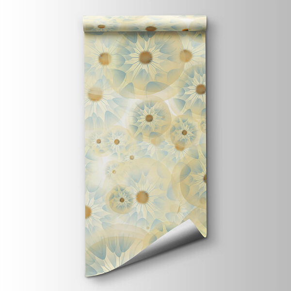 Group of flowers with yellow and blue colors