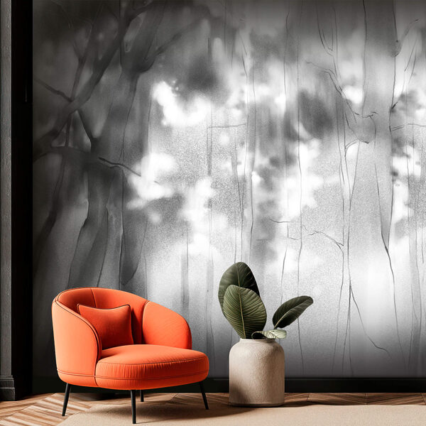 Black and white image of trees Black and white image of trees