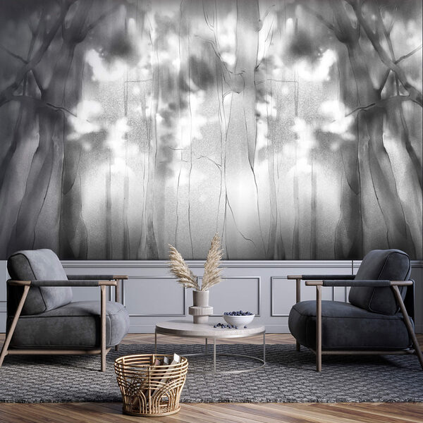 Black and white image of trees Black and white image of trees