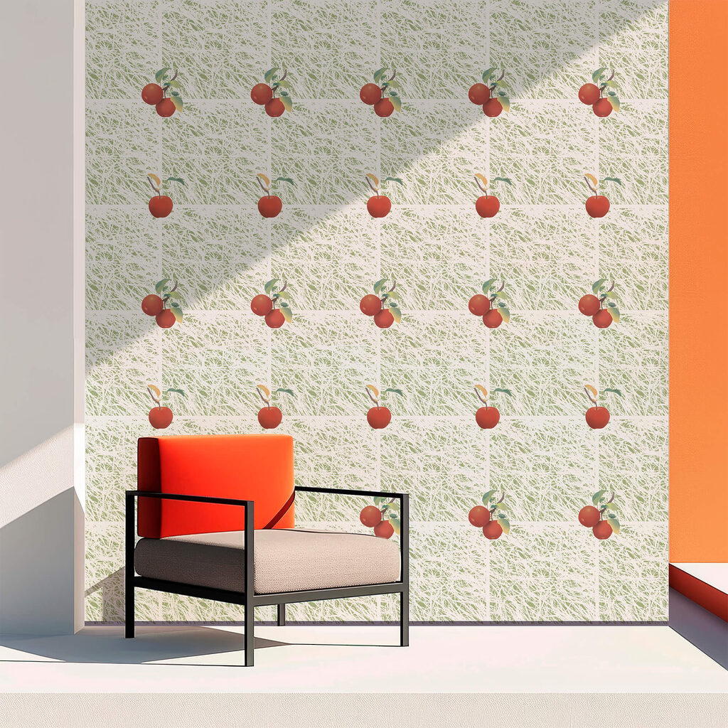 Pattern of red apples