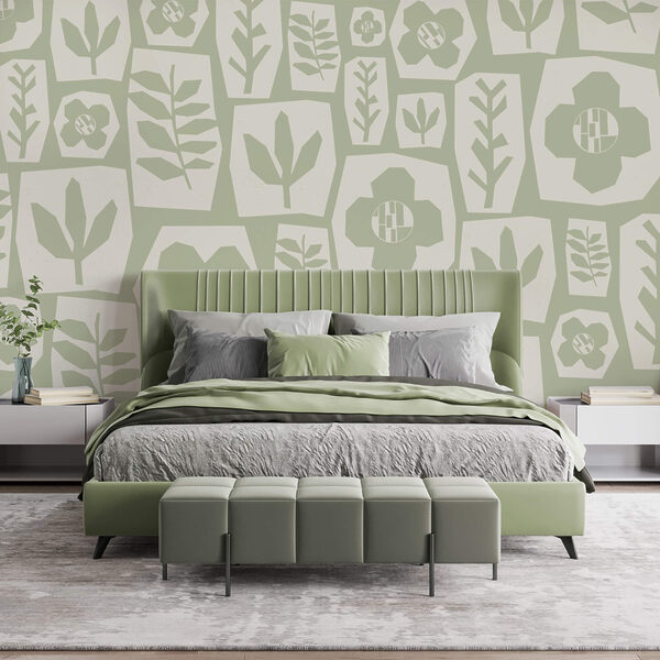 Wall murals Wall murals Pattern of flowers and leaves (SKU: t00579)