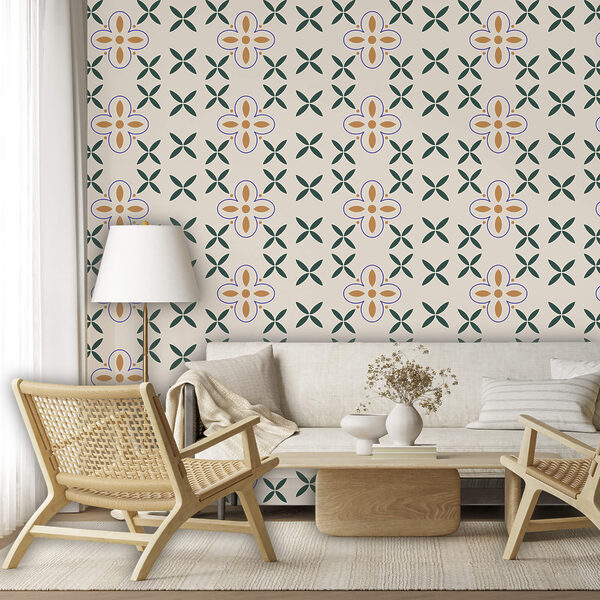 Pattern of flowers on a white background