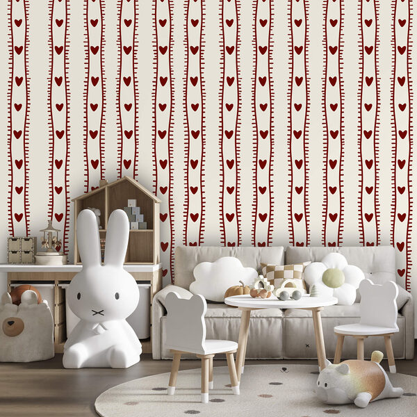 Wall murals Wall murals Red and white pattern (SKU: t00588)