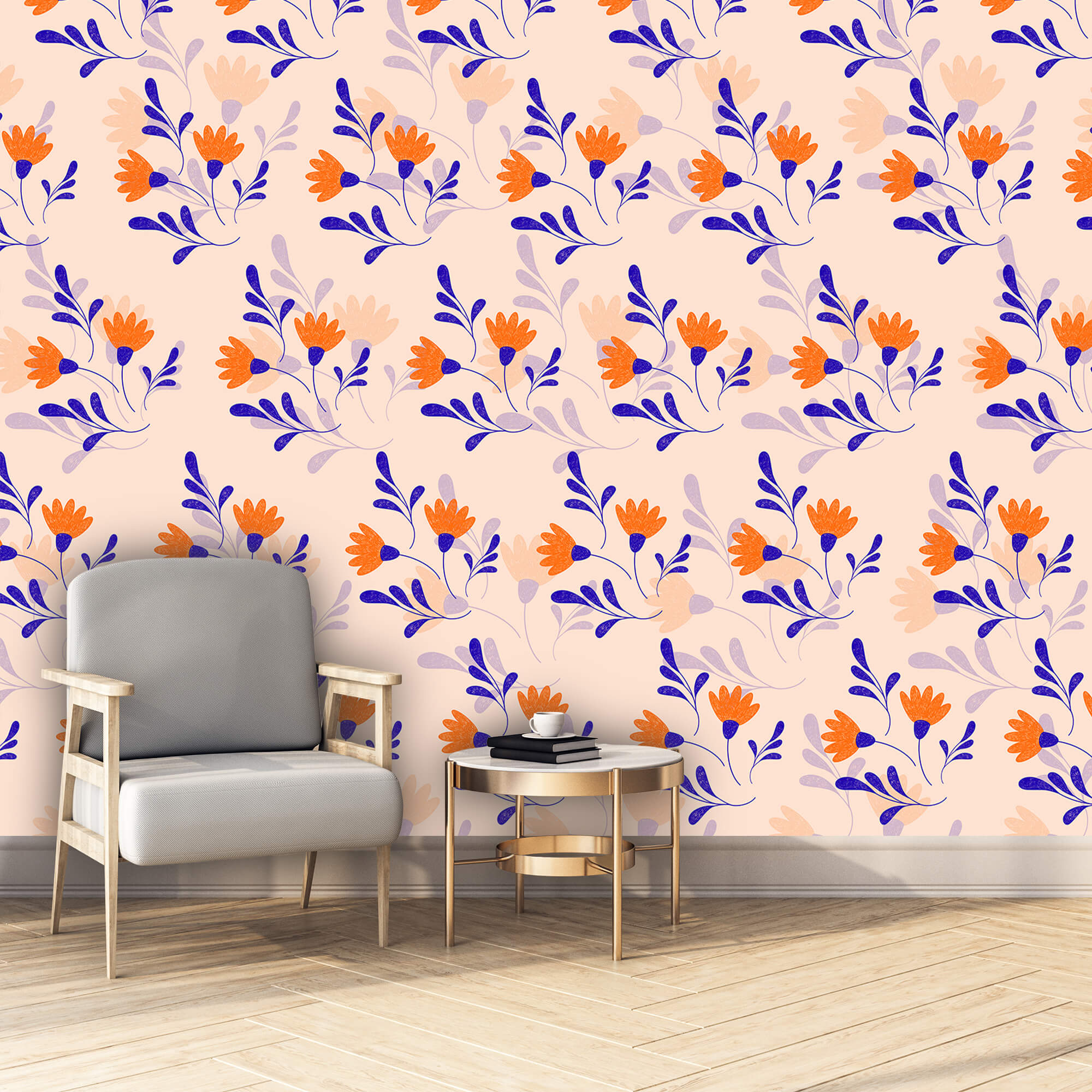 Pattern of flowers and leaves Pattern of flowers and leaves