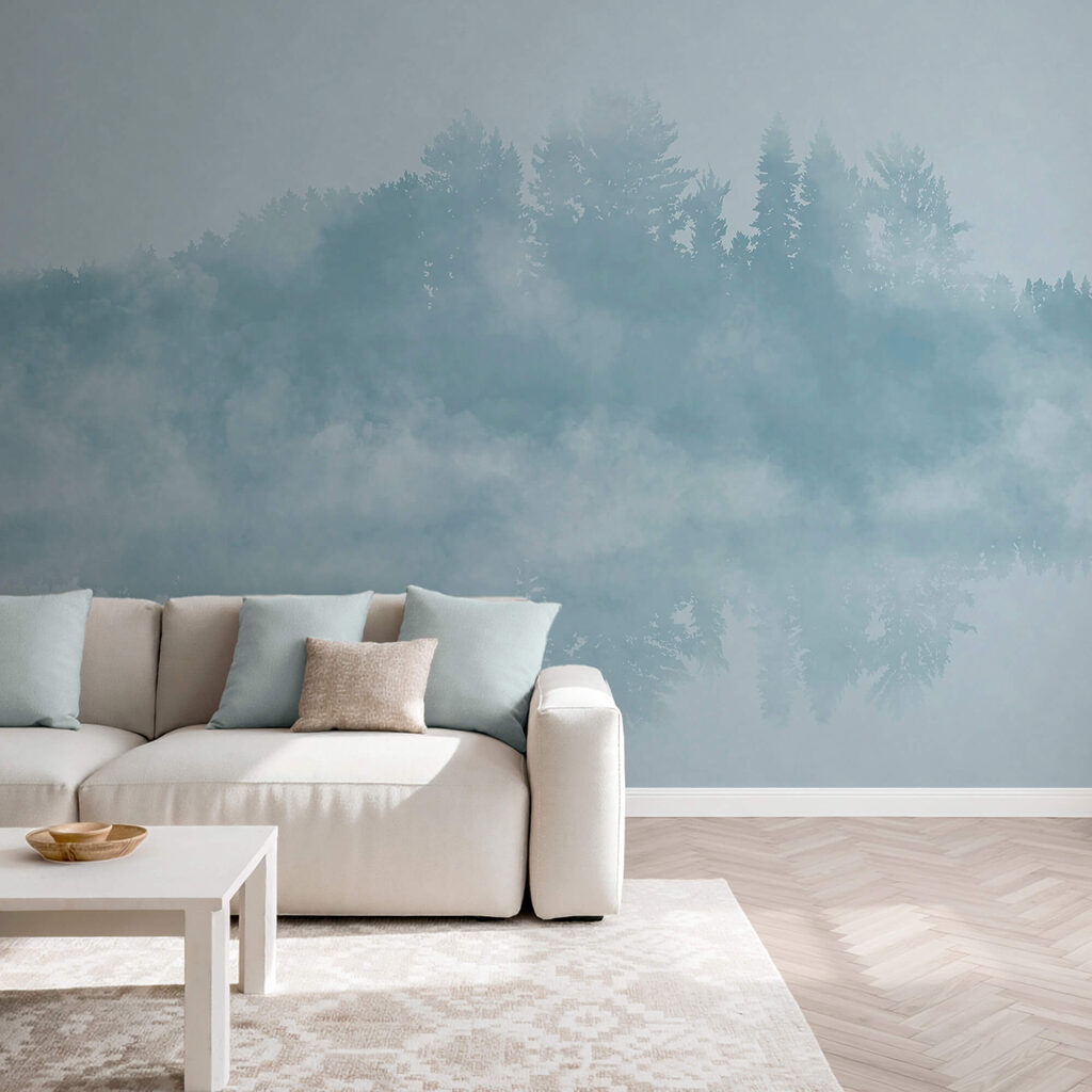 Cloud of smoke and trees