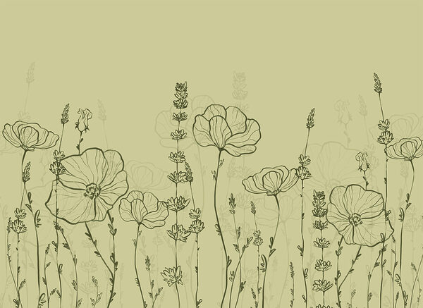 Line drawing of flowers Line drawing of flowers