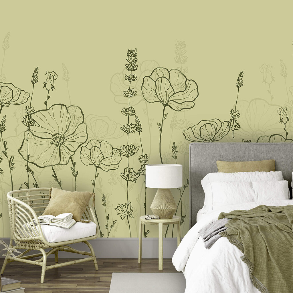 Line drawing of flowers Line drawing of flowers