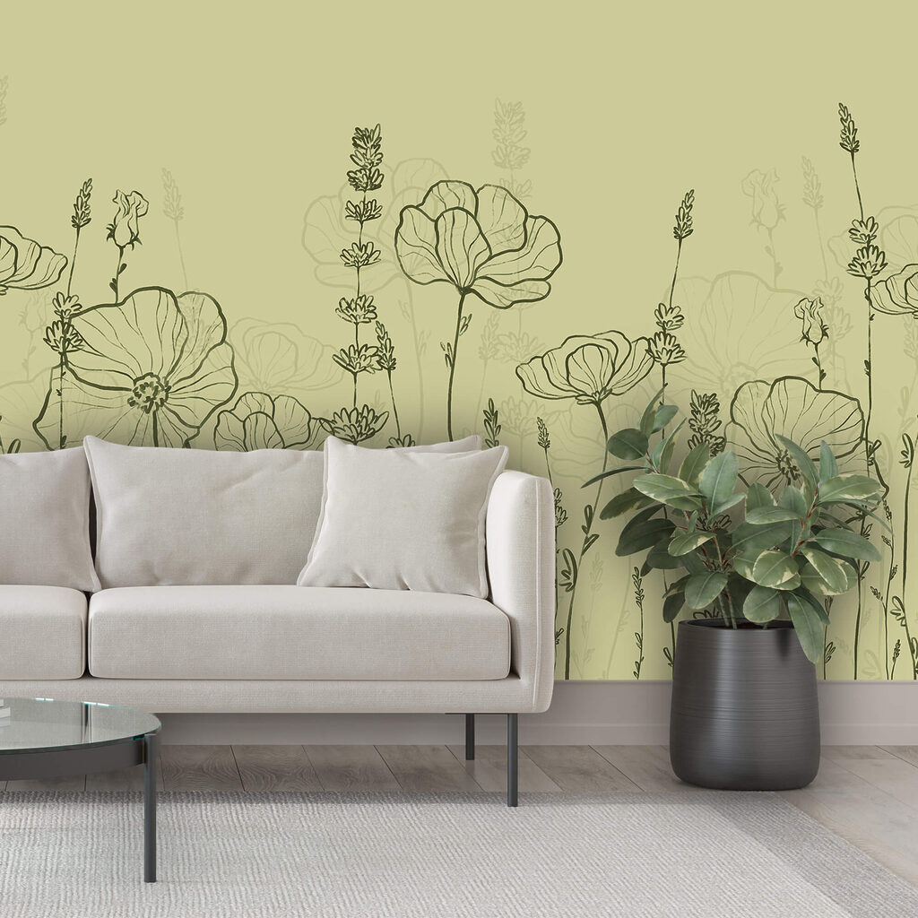 Line drawing of flowers Line drawing of flowers