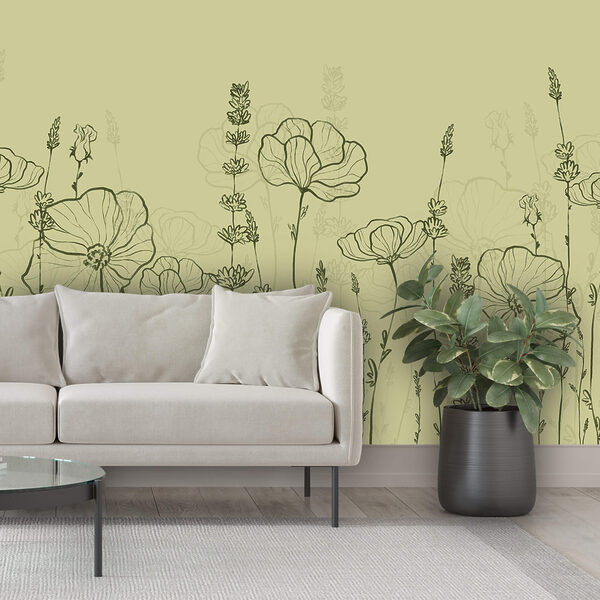 Line drawing of flowers Line drawing of flowers