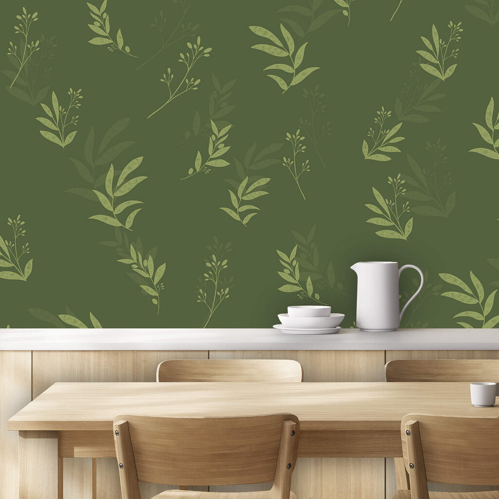 Pattern of leaves on a green background Pattern of leaves on a green background